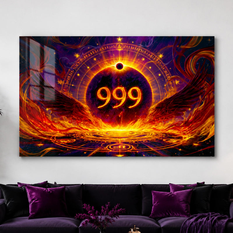 Tutulma Kanatlarında 999 Cam Tablo – Cam Tablo