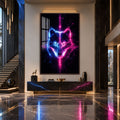 Neon Kurt Başı Cam Tablo – Ceviz Çerçeveli Cam Tablo