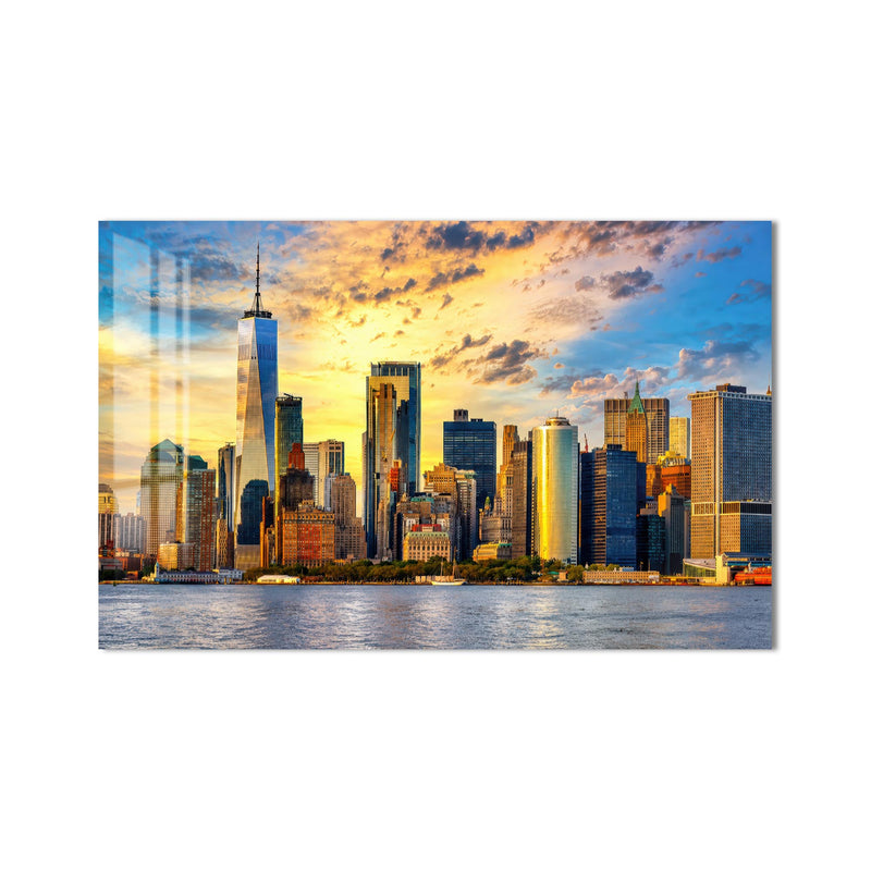 New York Manhattan Gün Batımı Cam Tablo – Cam Tablo