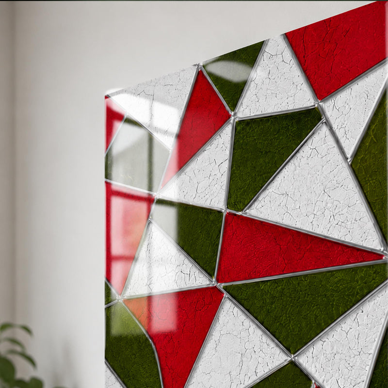 Vitray Geometrik Üçgen Cam Tablo – Cam Tablo