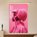 Pembe Neon Çizgili Profil Cam Tablo – Cam Tablo