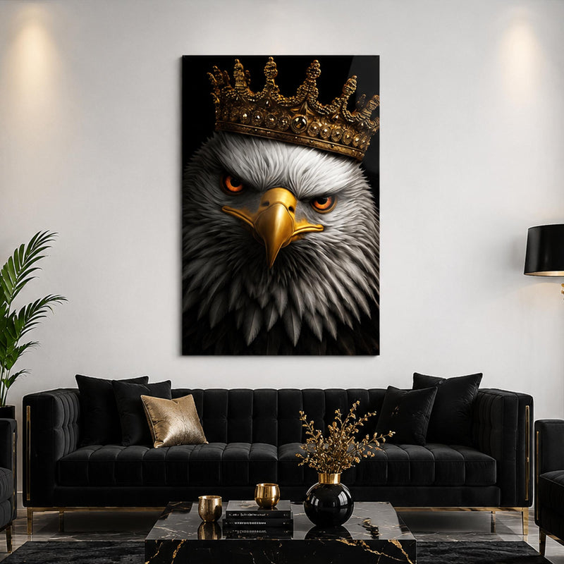 Altın Taçlı Kartal Cam Tablo – Cam Tablo