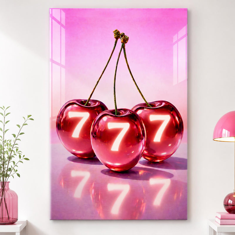 Kristal Kirazlarda 777 Şansı Cam Tablo – Cam Tablo
