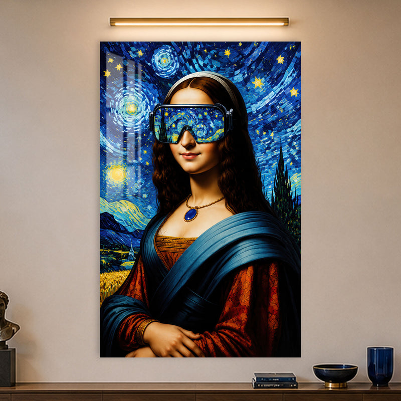 Yıldızlı Gece Mona Lisa Cam Tablo – Cam Tablo