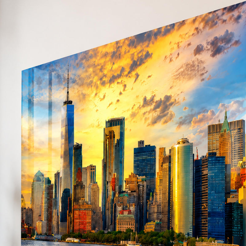 New York Manhattan Gün Batımı Cam Tablo – Cam Tablo
