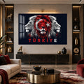 Üç Aslan Türkiye Bayrağı Cam Tablo – Cam Tablo