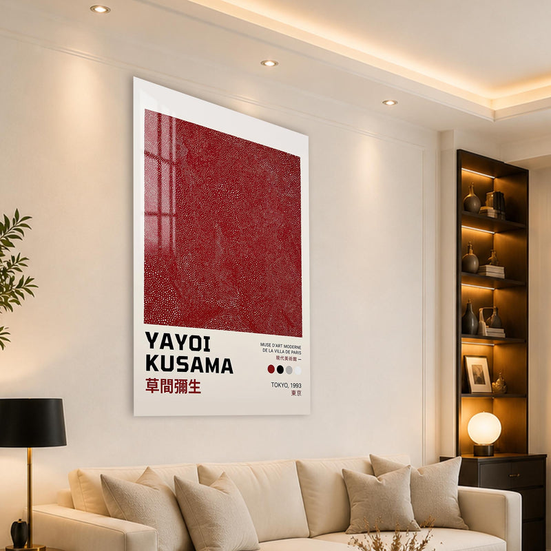 Kırmızı Sonsuz Benekler Cam Tablo – Cam Tablo