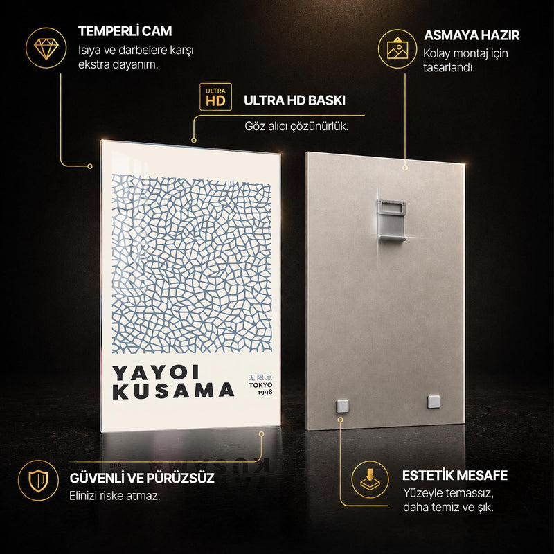 Mavi Sonsuz Ağ Deseni Cam Tablo – Cam Tablo