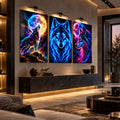 Neon Kurt Üçlüsü Üçlü Cam Tablo