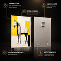 Sarı Geometride Gümüş At Cam Tablo – Cam Tablo