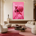 Pembe Neon Çizgili Profil Cam Tablo – Cam Tablo