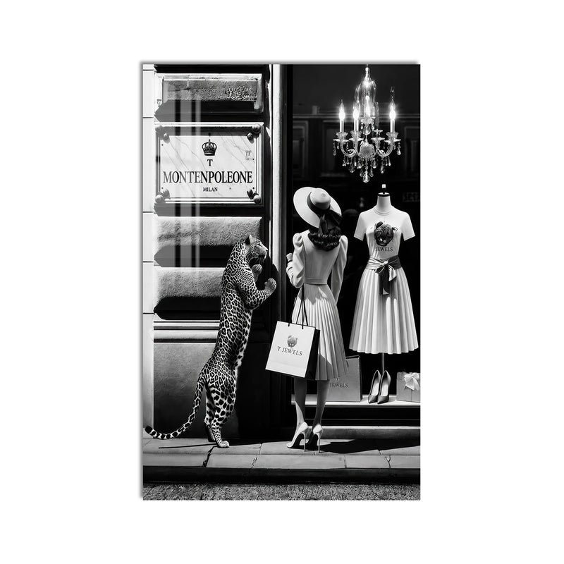 Montenapoleone Vitrini ve Leopar Cam Tablo – Cam Tablo