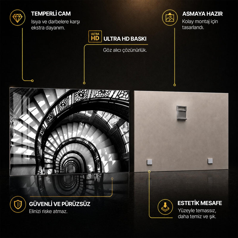 Spiral Merdiven Mimarisi Cam Tablo – Cam Tablo