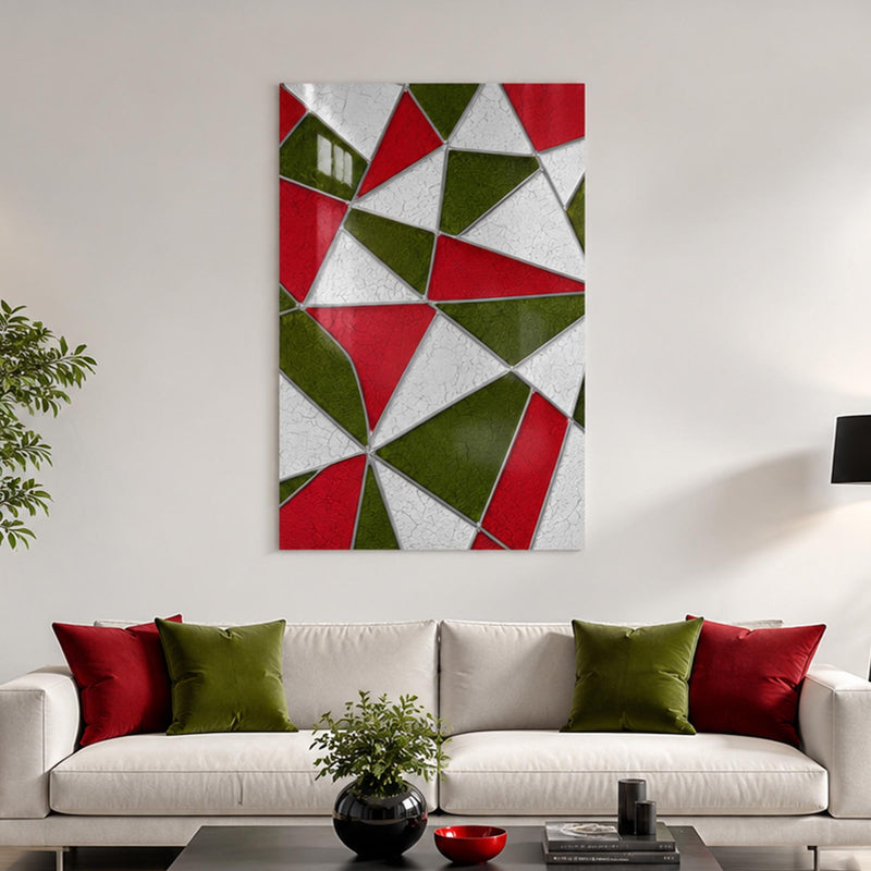 Vitray Geometrik Üçgen Cam Tablo – Cam Tablo