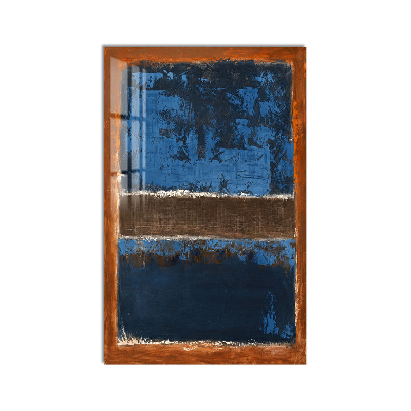Mavi Siyah Rothko Çerçevesi Cam Tablo – Cam Tablo