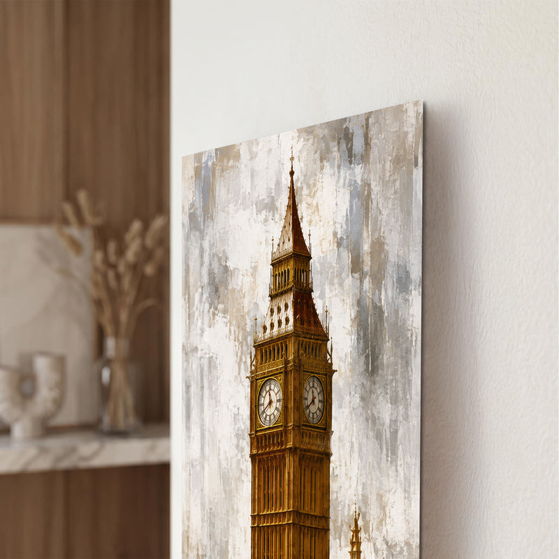 Altın Saatli Londra Kulesi Cam Tablo – Cam Tablo