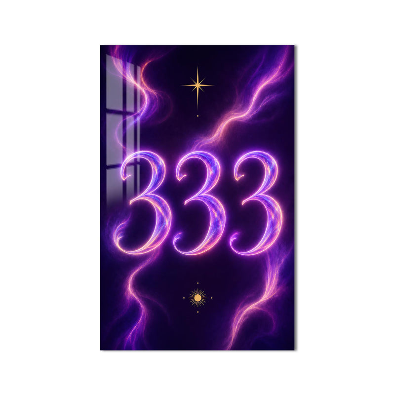 Mor Neon 333 Geçidi Cam Tablo – Cam Tablo