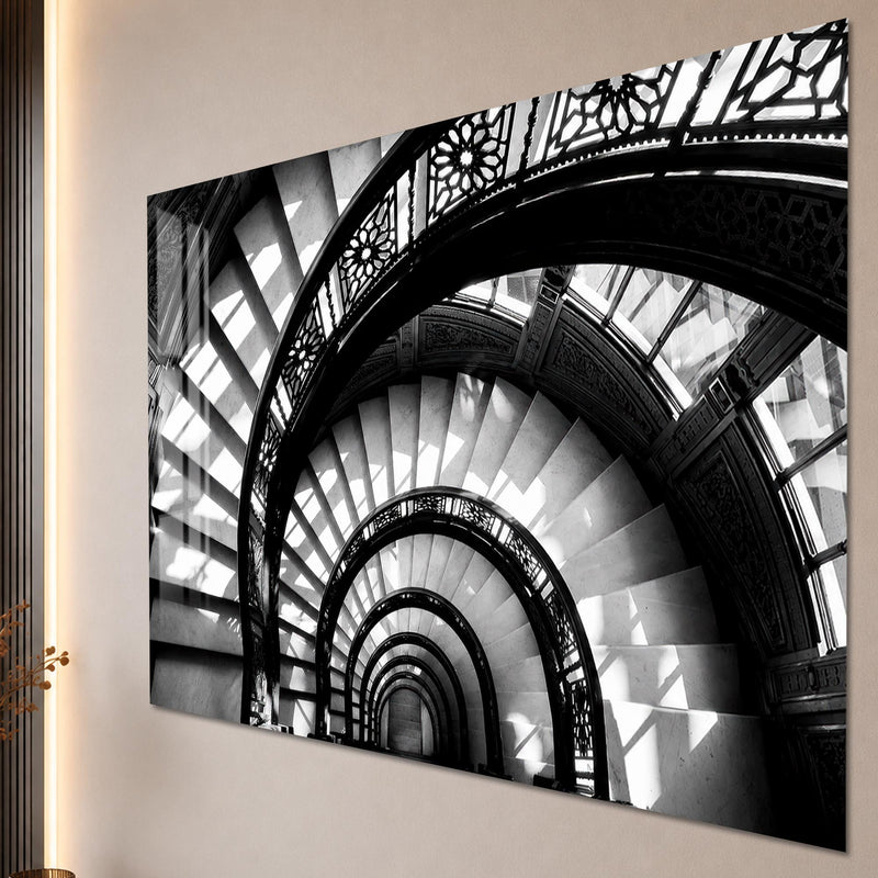Spiral Merdiven Mimarisi Cam Tablo – Cam Tablo