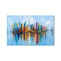 New York Renkli Skyline Cam Tablo – Cam Tablo