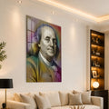 Dolar Dokulu Franklin Portresi Cam Tablo – Cam Tablo