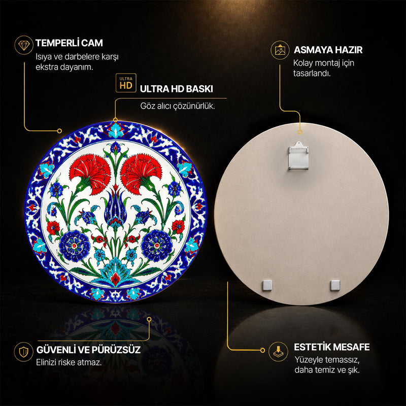 Çifte Karanfil ve Sümbül Buketi Cam Tablo – Cam Tablo