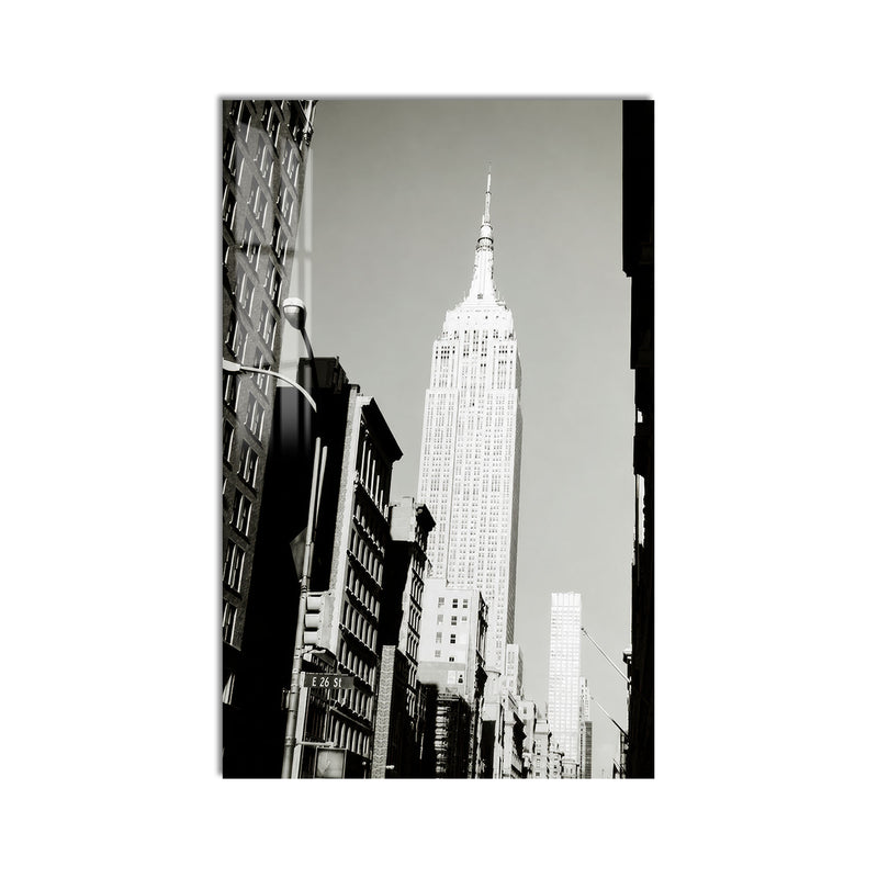 Empire State Siyah Beyaz Cam Tablo – Cam Tablo