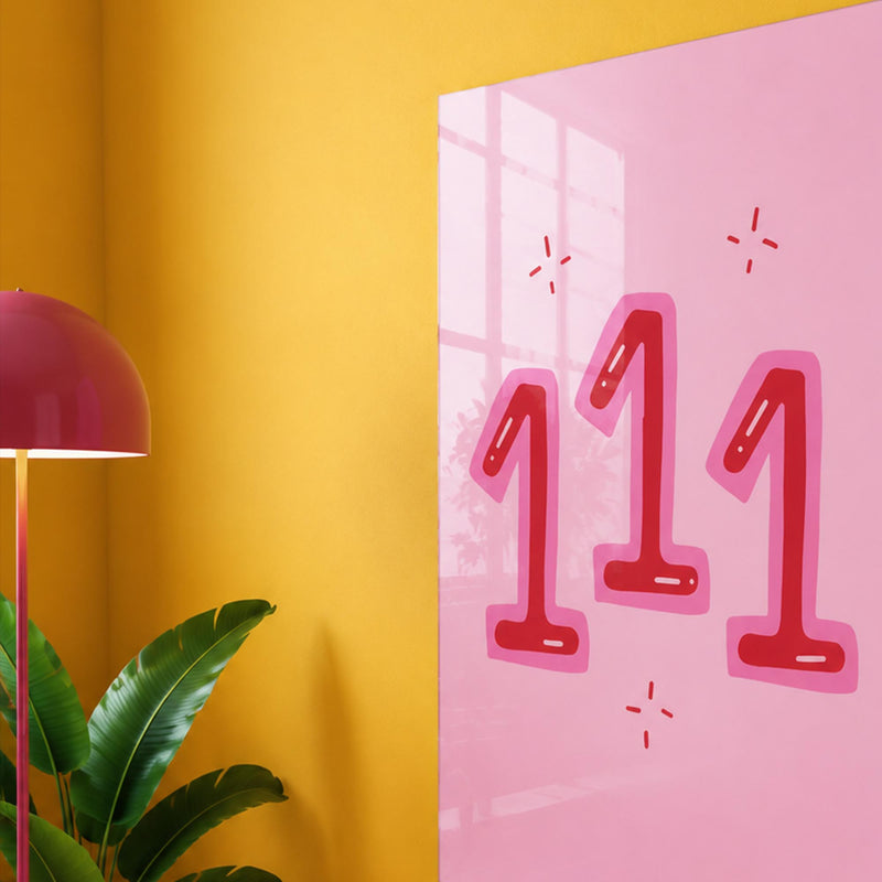 Şeker Pembe 111 Cam Tablo – Cam Tablo