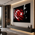 Bayrak ve Profil Atatürk Cam Tablo