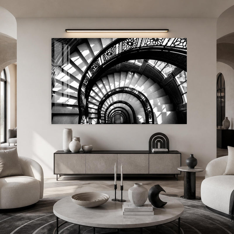 Spiral Merdiven Mimarisi Cam Tablo – Cam Tablo