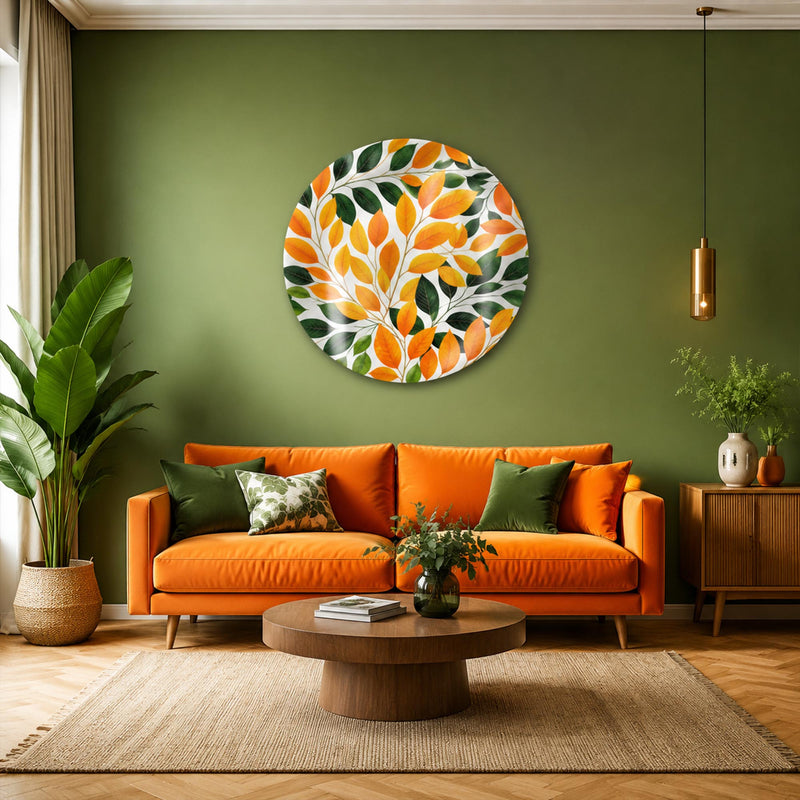 Sonbahar Yaprak Dairesi Cam Tablo – Cam Tablo