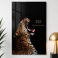 Siyah Zeminde 222 Leopar Cam Tablo – Cam Tablo