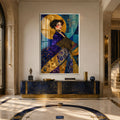Klimt Esintili Kadın Cam Tablo – Gümüş Çerçeveli Cam Tablo