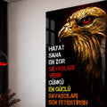 Türkçe Yazılı Altın Kartal Cam Tablo – Cam Tablo