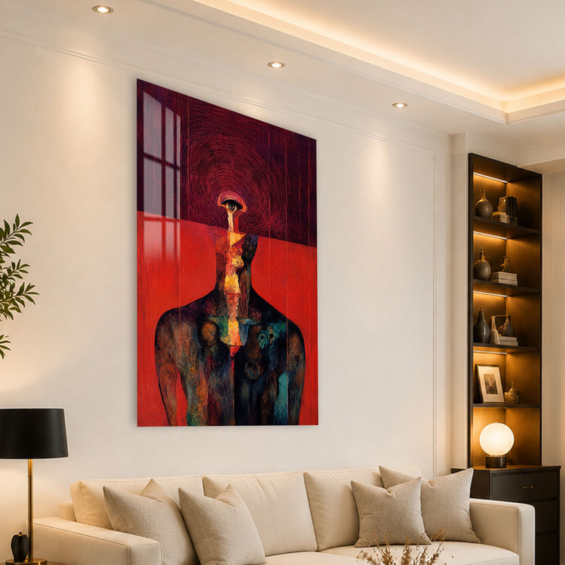 Kızıl Siluet Cam Tablo – Cam Tablo