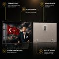 Fırtınalı Gökte Atatürk Cam Tablo