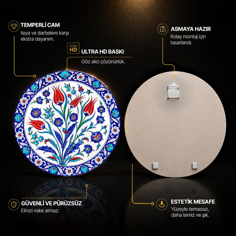 Bahar Dalları ve Mercan Laleler Cam Tablo – Cam Tablo