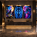 Neon Kurt Üçlüsü Üçlü Cam Tablo