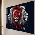 Üç Aslan Türkiye Bayrağı Cam Tablo – Cam Tablo