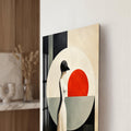 Kırmızı Ufukta Şapkalı Kadın Cam Tablo – Cam Tablo