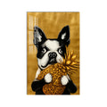 Ananaslı Boston Terrier Cam Tablo – Cam Tablo