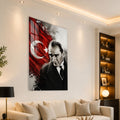 Düşünceli Atatürk Cam Tablo