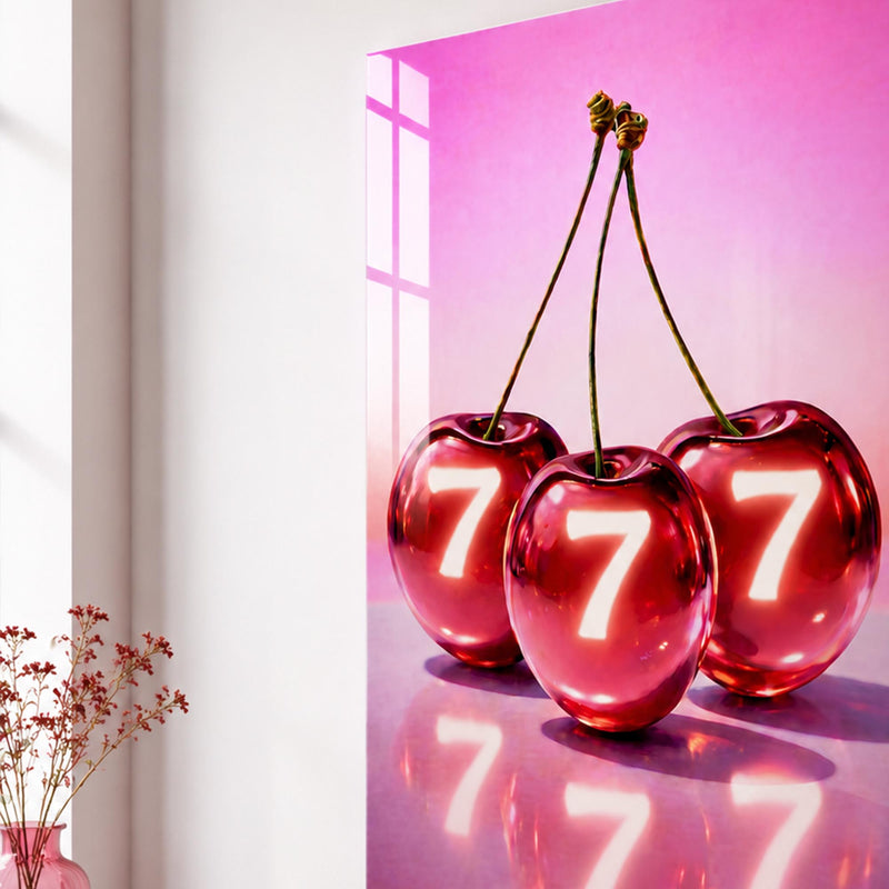 Kristal Kirazlarda 777 Şansı Cam Tablo – Cam Tablo