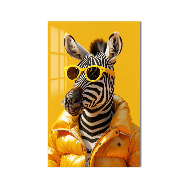 Sarı Montlu Zebra Cam Tablo – Cam Tablo