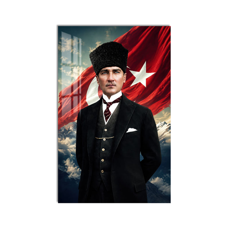 Bulutlarda Atatürk Cam Tablo