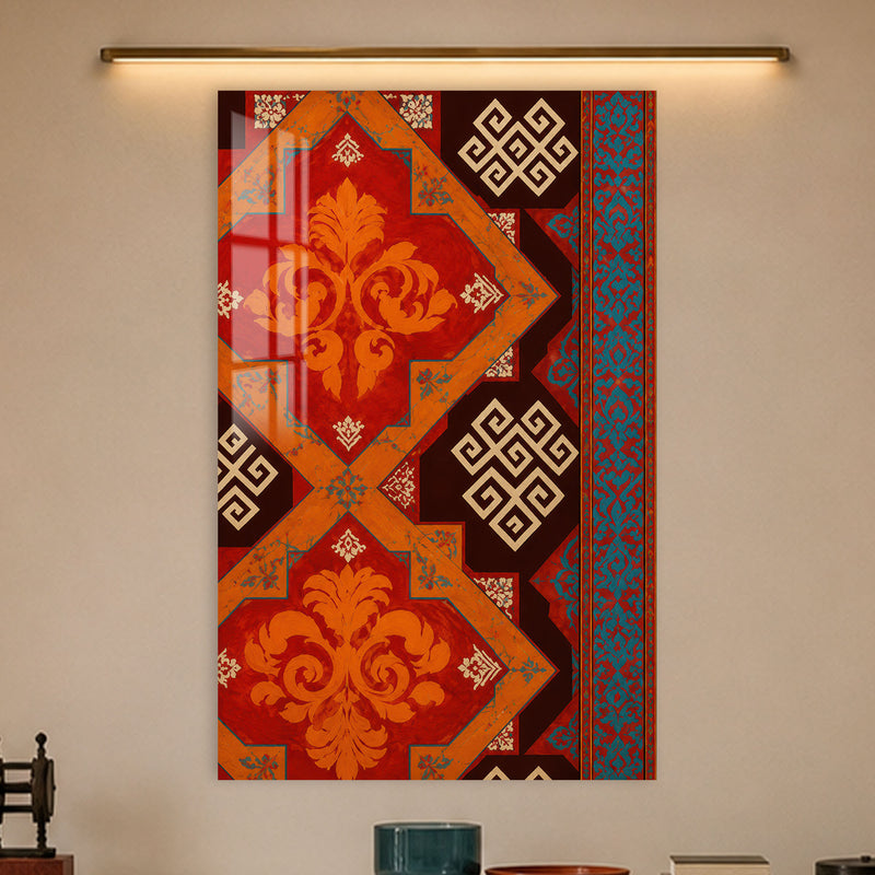 Kızıl Kilim Deseni Cam Tablo – Cam Tablo