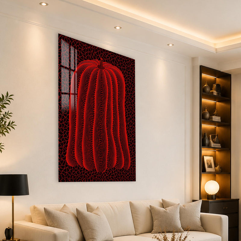 Kırmızı Benekli Dev Kabak Cam Tablo – Cam Tablo