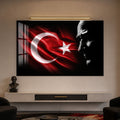 Bayrak ve Profil Atatürk Cam Tablo