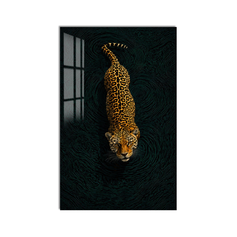 Karanlıkta Leopar Cam Tablo – Cam Tablo