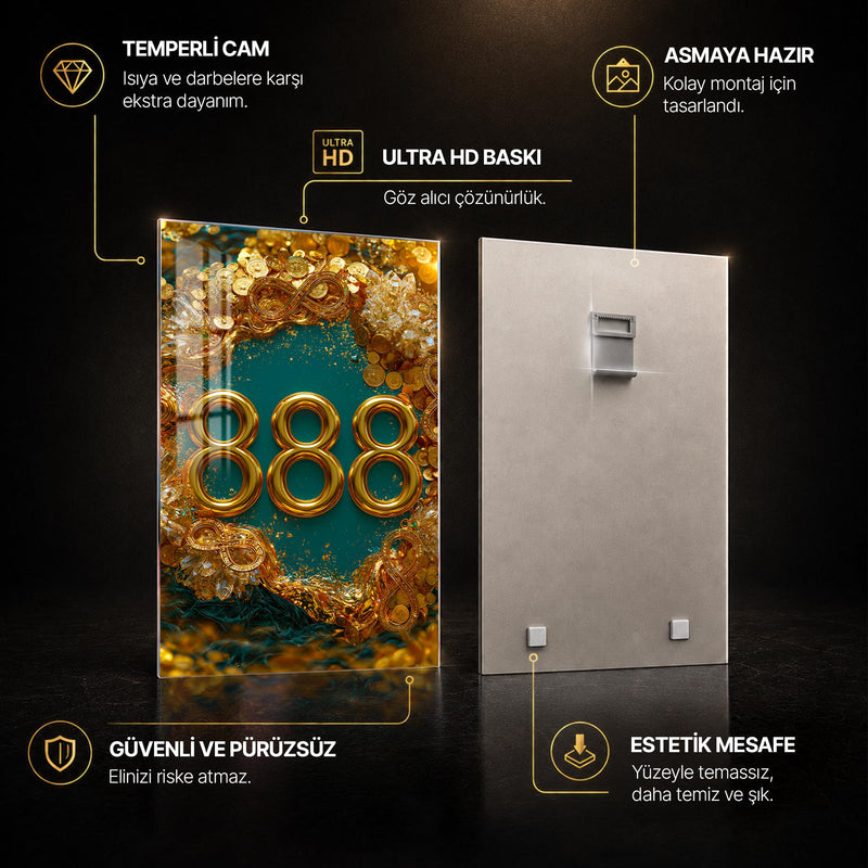Zümrüt Hazinede 888 Cam Tablo – Cam Tablo