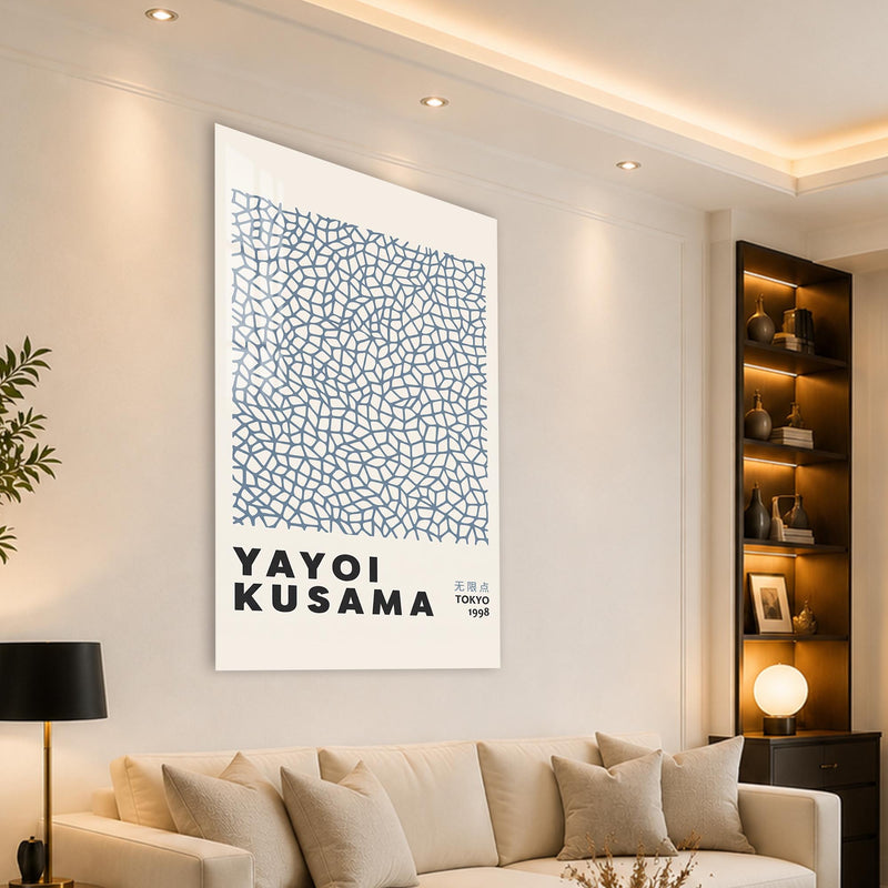 Mavi Sonsuz Ağ Deseni Cam Tablo – Cam Tablo